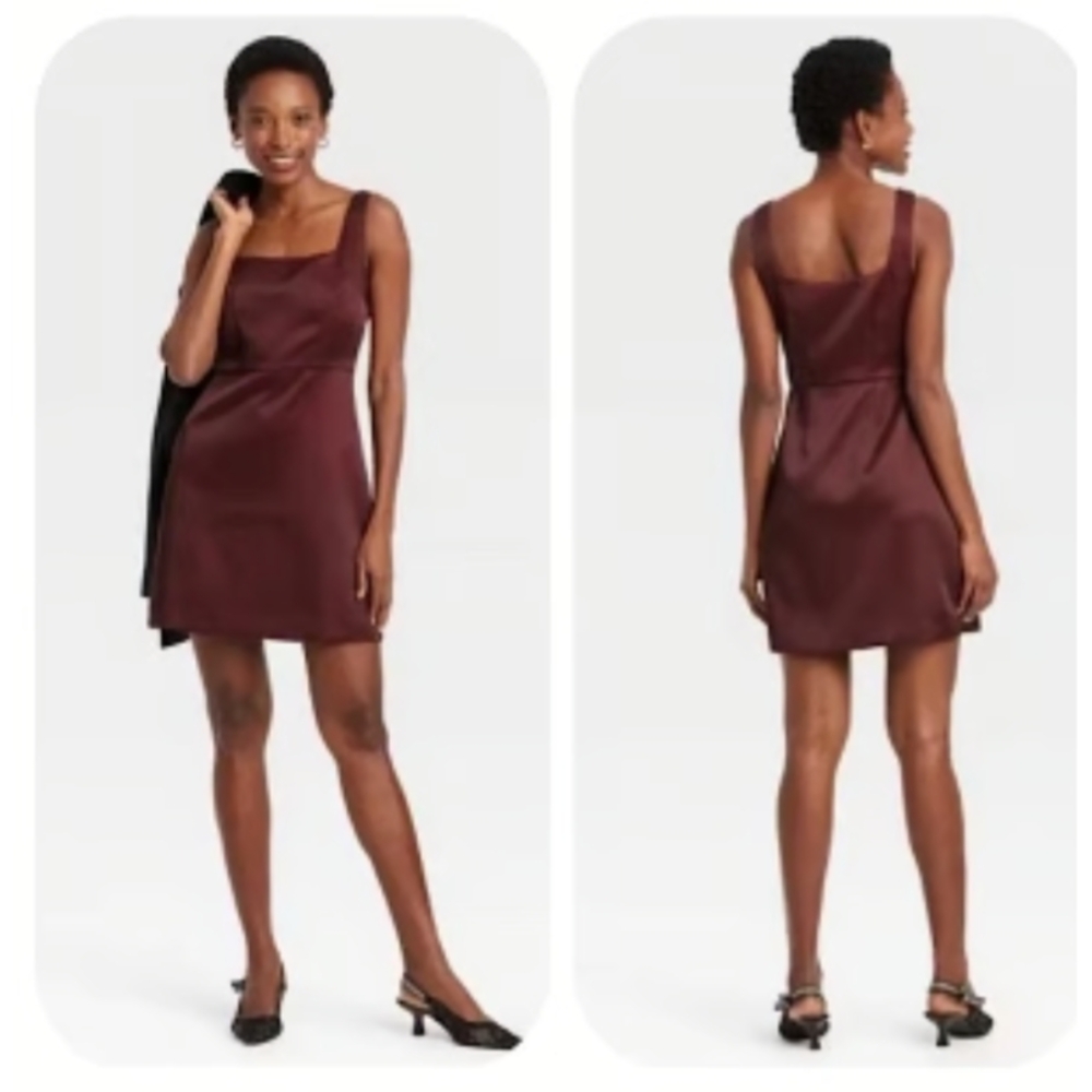 a new day Elegant Wine Plus Size  Sleeveless Mini Party  Dress